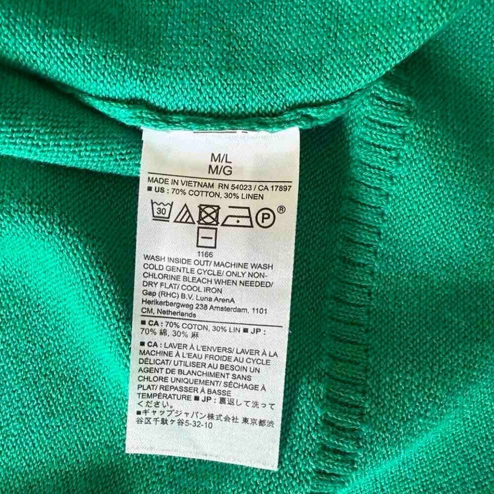 NWT BANANA REPUBLIC Oversized Johnny-Collar Green Sweater Women's Size M/L - Picture 9 of 10
